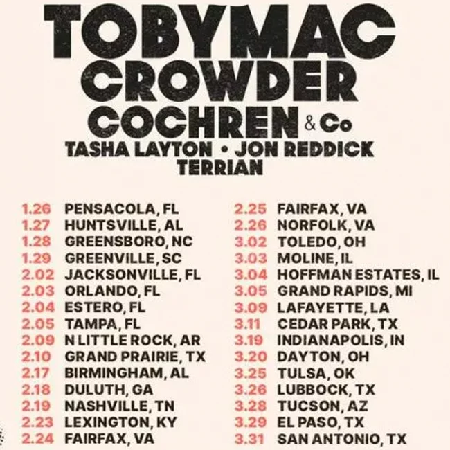 tobymac tour 2023 songs